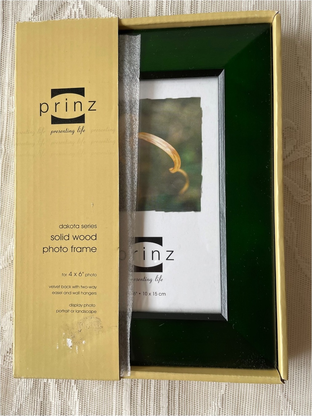 Prinz Dakota Emerald Green Wood Photo Frame 4x6 NIB